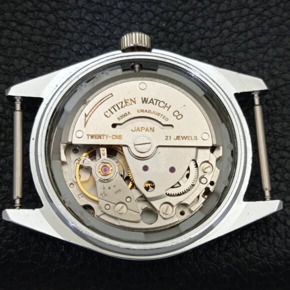 Vintage 1974 Citizen Automatic Mens Silver Watch W/daydate & Orange accents - Picture 9 of 9